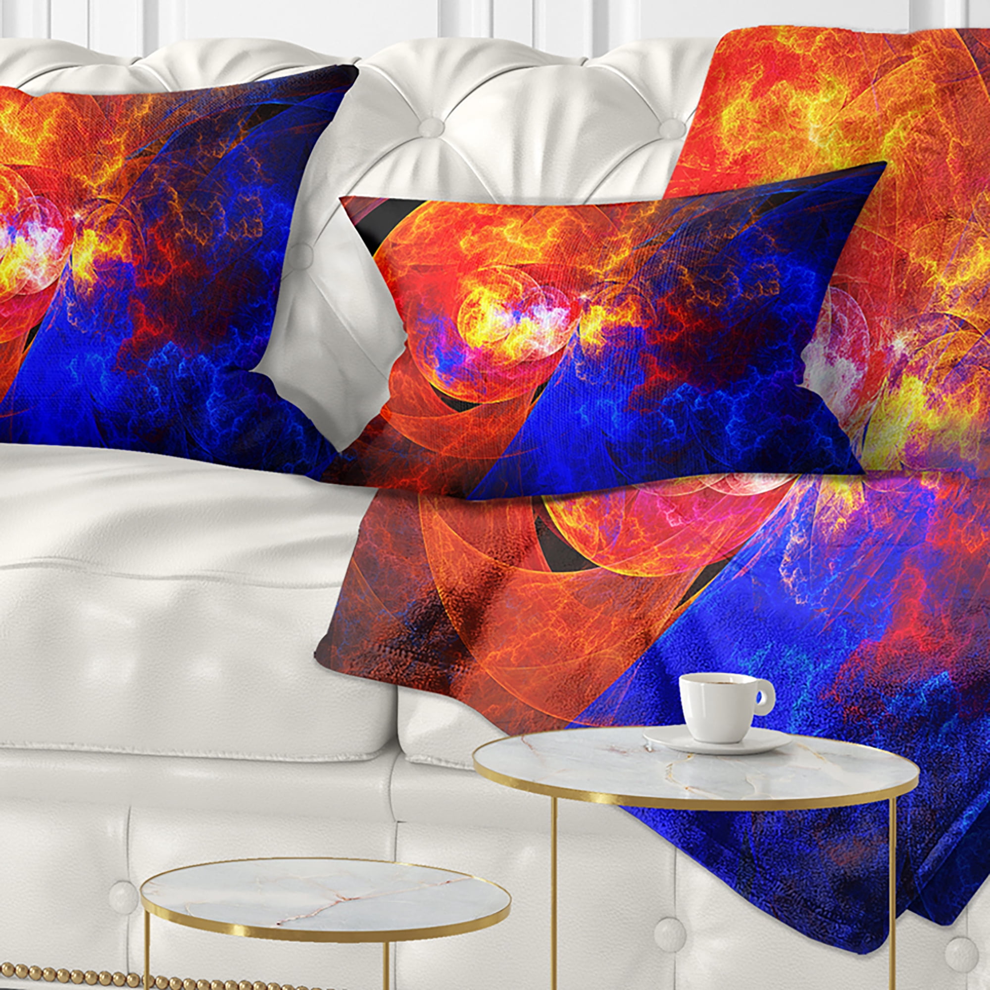 Designart Sunrise on a Distant Planet - Abstract Throw Pillow - 12x20