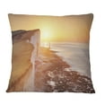 thumbnail image 1 of Designart Sunrise over South Coast of England - Modern Seashore Throw Pillow - 18x18, 1 of 1