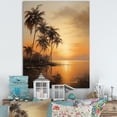 thumbnail image 1 of Designart "Sunset Bronze Beach Getaway With Tropical Palms I" Palms & Palm Trees Canvas Art Print, 1 of 7