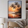 thumbnail image 1 of Designart "Sunset Bronze Beach Getaway With Tropical Palms II" Palms & Palm Trees Floater Framed Canvas Prints, 1 of 5
