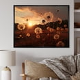 thumbnail image 1 of Designart "Sunset Dandelion landscape I" Floral Floater Framed Wall Art Print, 1 of 7
