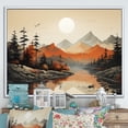 thumbnail image 1 of Designart "Sunset Dreams In Mountains Whisper" Minimalism Floater Framed Canvas Prints, 1 of 5