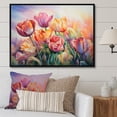 thumbnail image 1 of Designart "Sunset Glow Among Tulips II" Tulips Floater Framed Wall Decor, 1 of 5