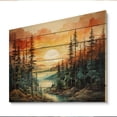 thumbnail image 1 of Designart "Sunset Glow Amongst the Pines II" Tree Pine Print on Natural Pine Wood, 1 of 5