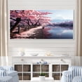 thumbnail image 1 of Designart "Sunset Glow Over Mount Kinabalu in Malaysia III" Extra Large Landscapes Framed Wall Art - Country Pink Mountains Lake Living Room Framed Canvas Art, 1 of 7