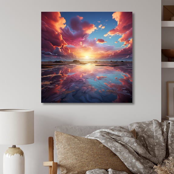 Designart "Sunset Horizon Splendor I" Sky Wall Decor
