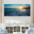 thumbnail image 1 of Designart "Sunset Horizon Tranquil Shores Beach IV" Extra Large Coastal Framed Wall Art - Coastal Yellow Coastal Beach Entryway Framed Wall Art, 1 of 6