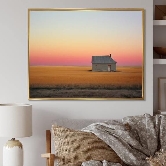Designart "Sunset Horizons Endless In Prairies" Prairies Floater Framed Canvas Prints