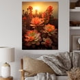 thumbnail image 1 of Designart "Sunset Hues In Cactus Field" Succulent Canvas Wall Art, 1 of 7