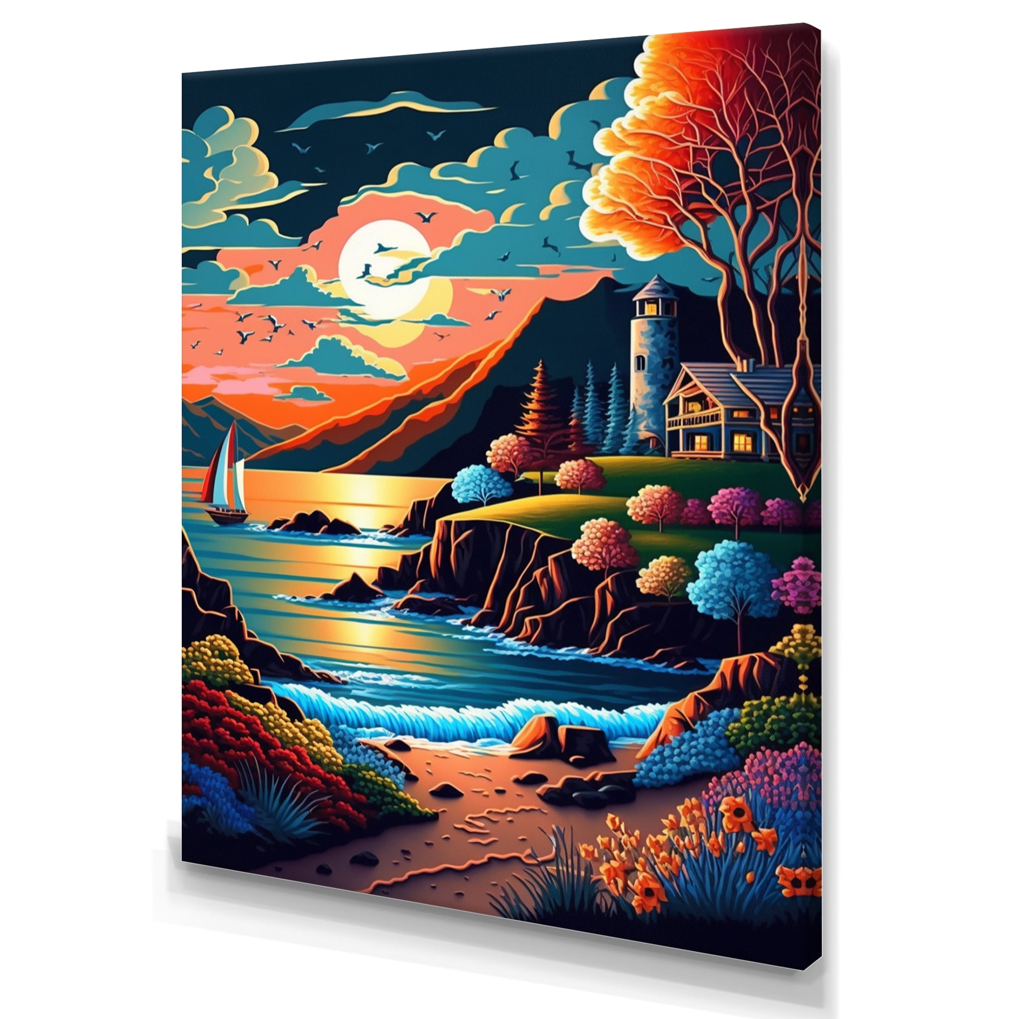 Designart Sunset In Modern Vector Style III Canvas Wall Art