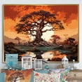 thumbnail image 1 of Designart "Sunset Over Baobab Trees I" Tree Baobab Floater Framed Wall Decor, 1 of 5