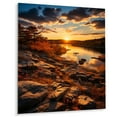 thumbnail image 1 of Designart "Sunset Over Jackson Lake, Wisconsin" Landscapes Metal Wall Art, 1 of 1
