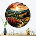 thumbnail image 1 of Designart "Sunset Over Rows of Ruby in the Vineyard Landscape I" Farmhouse Oversized Wall Clock, 1 of 5