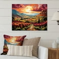 thumbnail image 1 of Designart "Sunset Over Rows of Ruby in the Vineyard Landscape II" Farmhouse Metal Wall Art Prints, 1 of 1