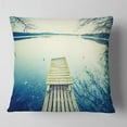 thumbnail image 1 of Designart Sunset Over Tranquil Lake - Bridge Throw Pillow - 16x16, 1 of 4