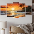 thumbnail image 1 of Designart "Sunset Over the Caribbean Island III" Nautical & Beach Metal Wall Decor Set, 1 of 5