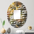 thumbnail image 1 of Designart "Sunset Photography with Bamboo I" Bamboo Maze Round Wall Mirror - Floral Oval Printed Decorative Mirror - Multiple Color Options, 1 of 5