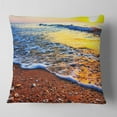 thumbnail image 1 of Designart Sunset Reflecting in Blue Waves - Seashore Throw Pillow - 16x16, 1 of 4