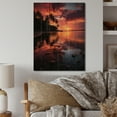 thumbnail image 1 of Designart "Sunset Reflections Dominican Tropical painting II" Nautical & Beach Print on Natural Pine Wood, 1 of 5