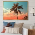 thumbnail image 1 of Designart "Sunset'S Palm Tree" Palms & Palm Trees Floater Framed Wall Decor, 1 of 5