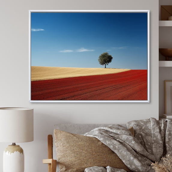 Designart "Sunset'S Roadside Beauty" Road Floater Framed Canvas Art Print