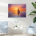 thumbnail image 1 of Designart "Sunset Sail Sailing into Beauty II" Sailing Boat Floater Framed Wall Art Print, 1 of 7
