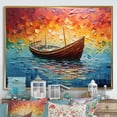 thumbnail image 1 of Designart "Sunset Sails Orange Sailing Boat II" Transportation Framed Wall Art - Modern Yellow Boat Fishing Bedroom Framed Canvas Wall Art, 1 of 6