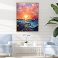 thumbnail image 1 of Designart "Sunset Serenity By The Sea" Seashell Floater Framed Wall Art Prints, 1 of 1