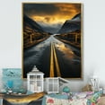 thumbnail image 1 of Designart "Sunset Serenity Gold and Grey Road III" Landscape & Nature Floater Framed Wall Art Print, 1 of 7