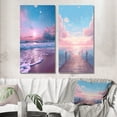 thumbnail image 1 of Designart "Sunset Serenity by Ocean in Tender Pink and Blue I" Beach Wall Art Set Of 2 - Coastal Pink Wall Decor Set Of 2, 1 of 6