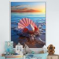 thumbnail image 1 of Designart "Sunset Shell Elegance II" Seashell Floater Framed Canvas Wall Art, 1 of 5