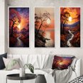 thumbnail image 1 of Designart "Sunset Sunset Reverie Painting I" Floral Framed Wall Art Set Of 3 - Yellow Sunrisesunset Frame Gallery Set For Office Decor, 1 of 7