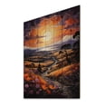 thumbnail image 1 of Designart "Sunset Tangerine Twilight Collage II" Landscape & Nature Print on Natural Pine Wood, 1 of 5