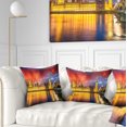 thumbnail image 1 of Designart Sunset View of London Skyline - Cityscape Photo Throw Pillow - 18x18, 1 of 5
