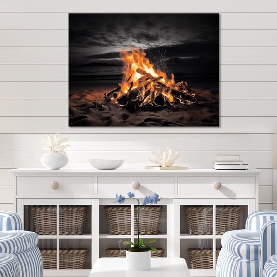 Designart "Sunset at the Beachside Pier III" Nautical & Beach Metal Art Print