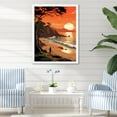 Designart "Sunset on 1000 Islands River, Canada III" Coastal Framed