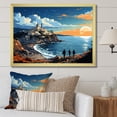 thumbnail image 1 of Designart "Sunset on the Italian Coast Hidden Gems II" Landscapes Framed Wall Art Decor - Global Yellow Landscape Italy Hallway Framed Wall Art Decor, 1 of 6