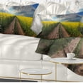 thumbnail image 1 of Designart Sunset over Canola Panorama - Landscape Printed Throw Pillow - 12x20, 1 of 1