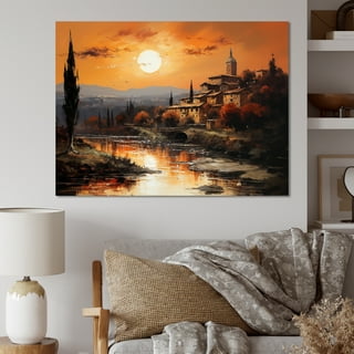 Canvas Villa Toscano - Classic Vino Wine Tuscan Italian Art ; One 16x20 Hand-Stretched Canvas; Ready to Hang!, Size: 16 x 20, Red