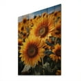 thumbnail image 1 of Designart "Sunshine Blooms Yellow and Green Sunflowers II" Floral & Botanical Print on Natural Pine Wood, 1 of 5
