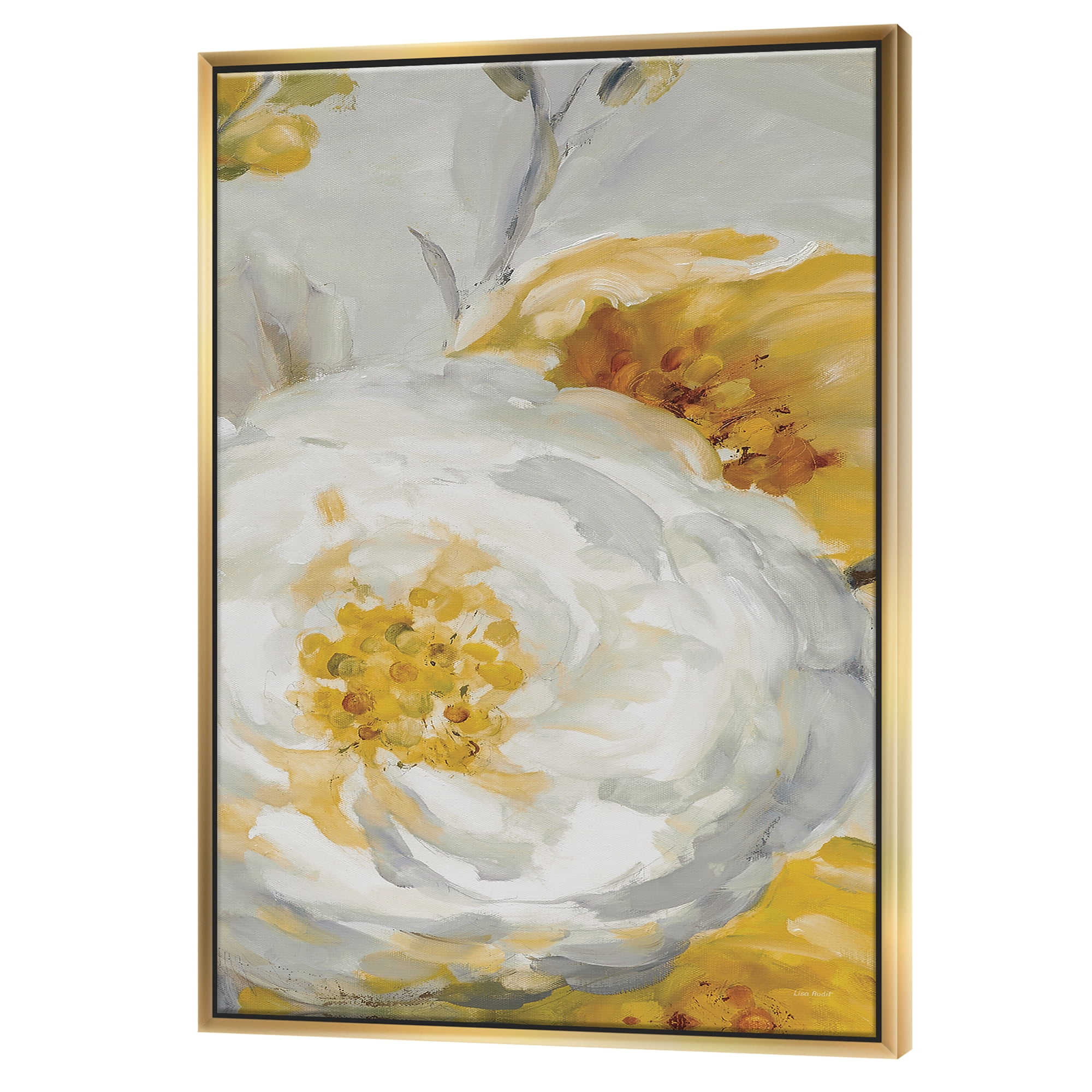 Designart ' Sunshine Yellow Flower I ' Floral Framed Canvas