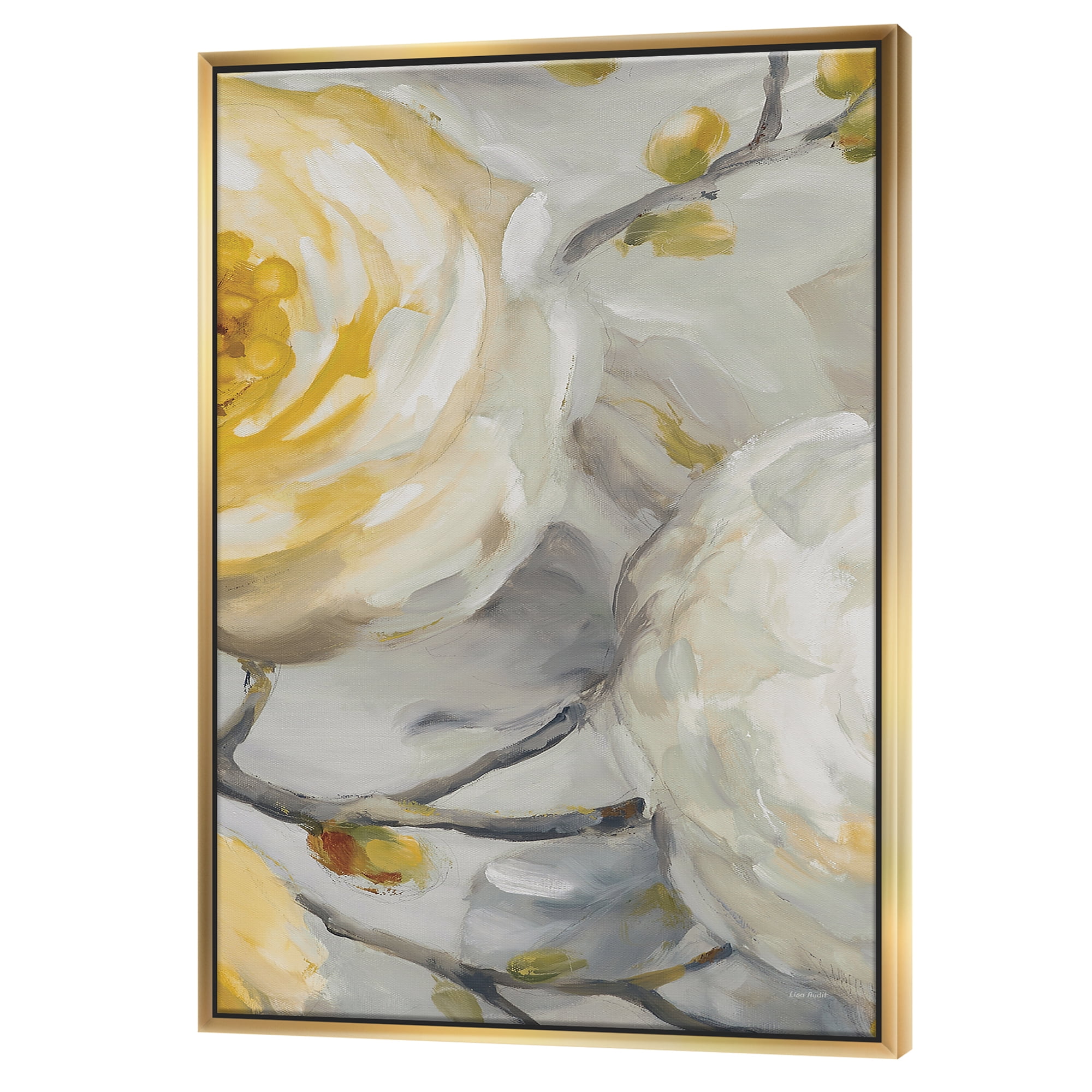 Designart ' Sunshine Yellow Flower II ' Floral Framed Canvas