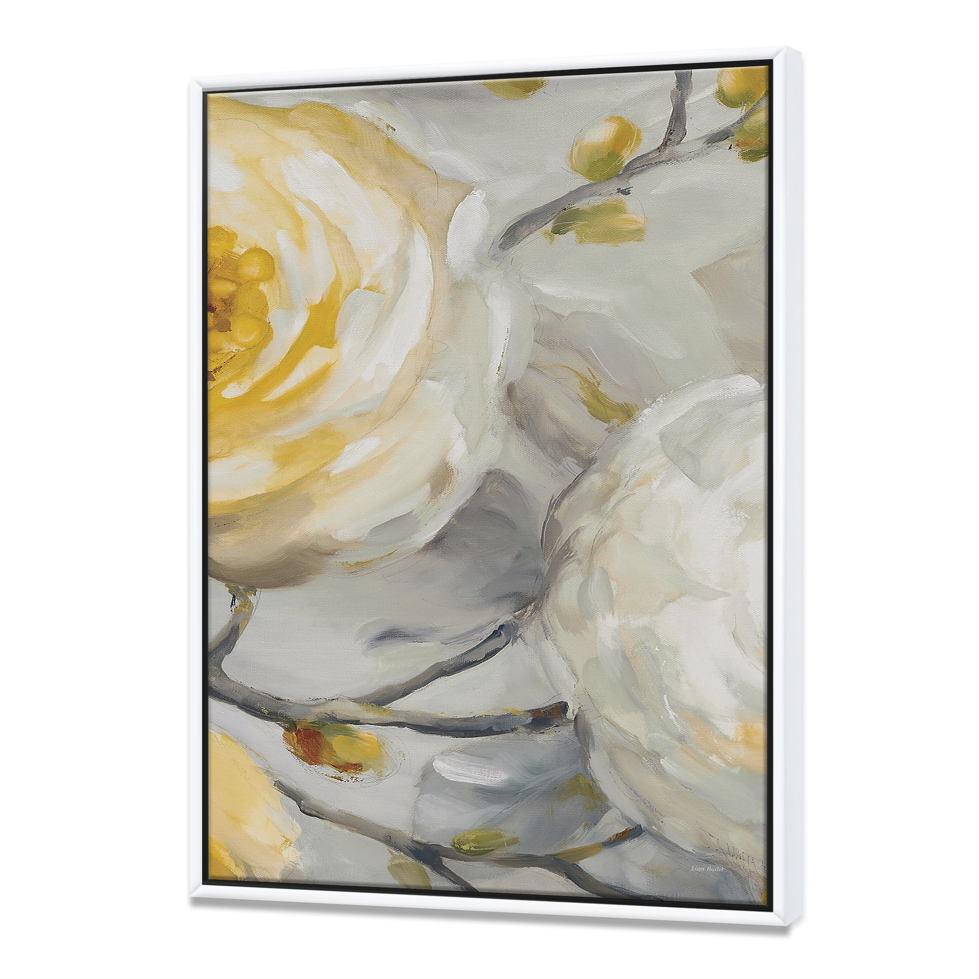 Designart ' Sunshine Yellow Flower II ' Floral Framed Canvas