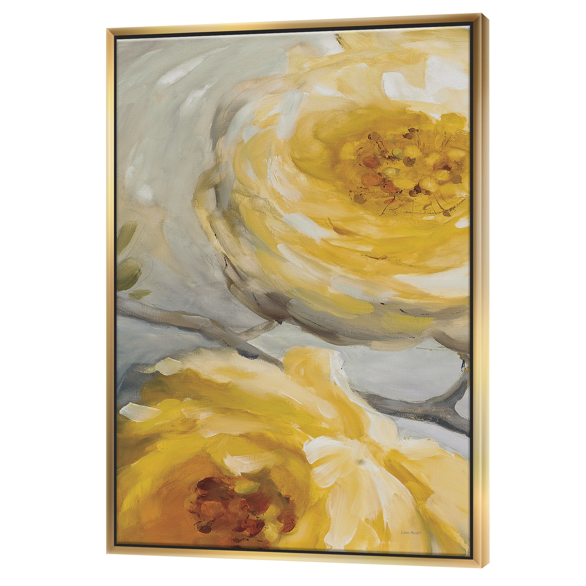 Designart ' Sunshine Yellow Flower III ' Floral Framed Canvas