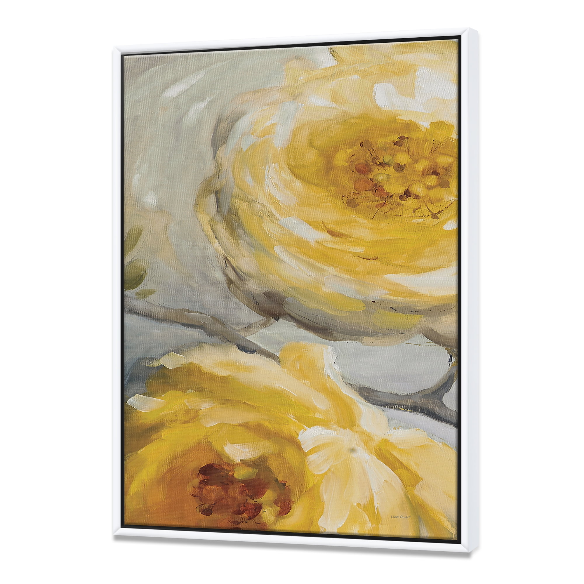 Designart ' Sunshine Yellow Flower III ' Floral Framed Canvas