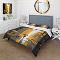 thumbnail image 1 of Designart "Sunshine in the Aftermath New York I" City New York Bedding Covert Set - New York Black Cityscapes Bed Set With 2 Shams, 1 of 6