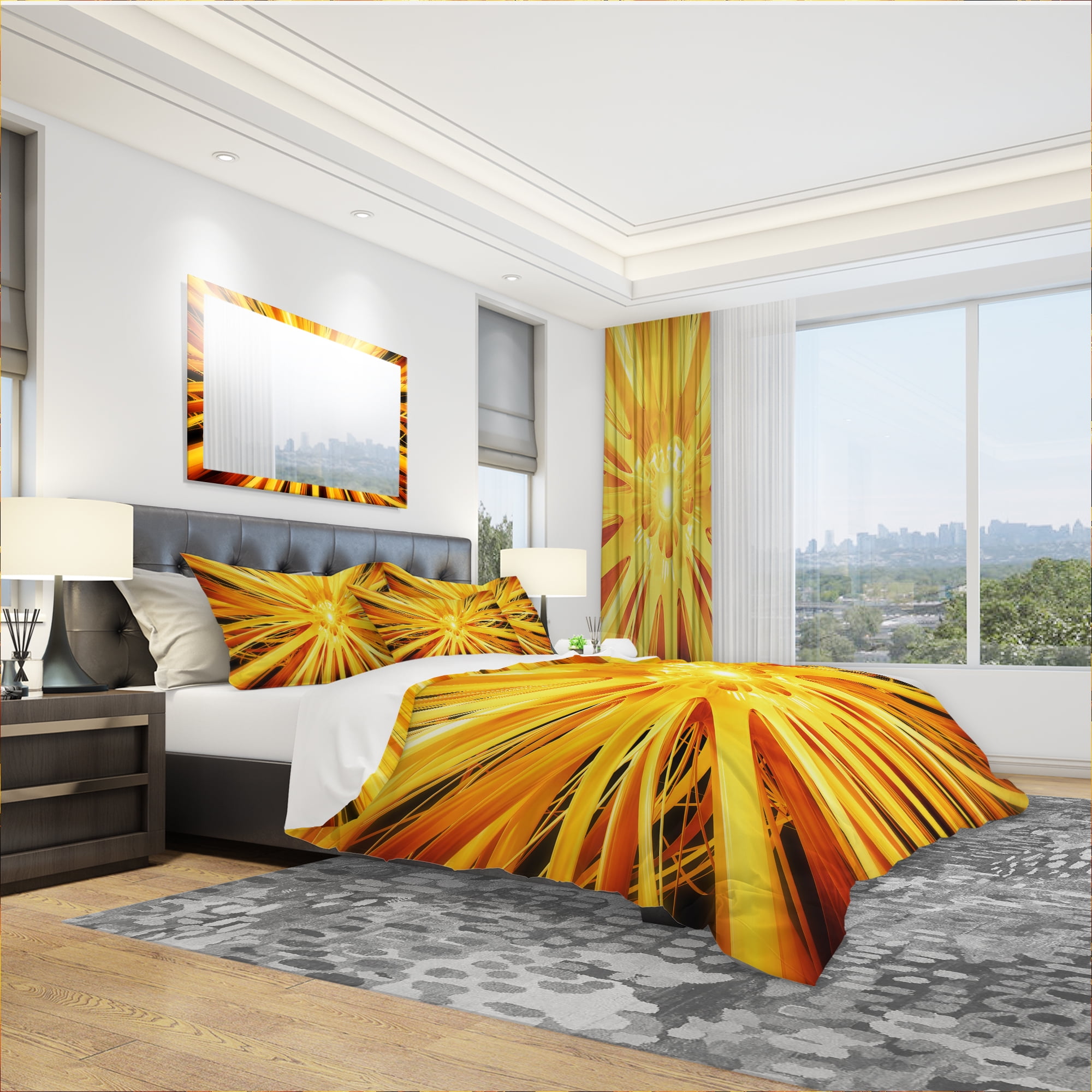 Designart 'Sunshiney Day' Modern & Contemporary Duvet Cover Set