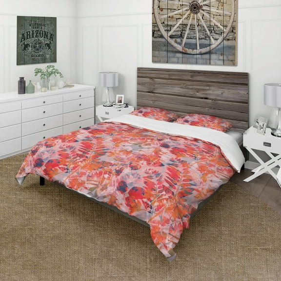Designart 'Superimposed composition of herb, flowers and leaves' Floral Duvet Cover Set