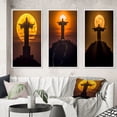 thumbnail image 1 of Designart "Supermoon Over Christ the Redeemer Rio's Icon II" Christianism Framed Wall Art Set Of 3 - Yellow Traditional Frame Canvas Set For Living Room Decor, 1 of 1