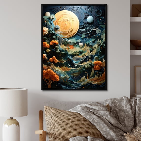 Designart "Supernova Earth Beauty " Supernova Floater Framed Canvas Print